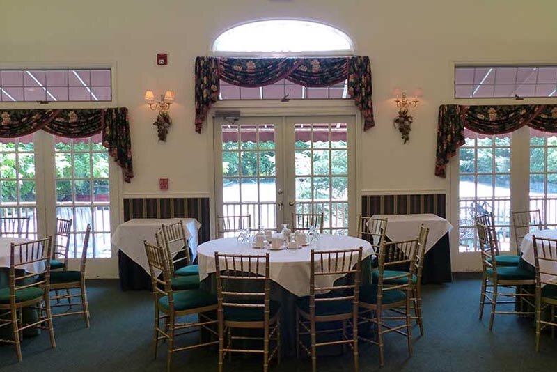 Ballroom table with view of outside